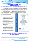 Leták k Certifikátu ISO dle ČSN 3834-2